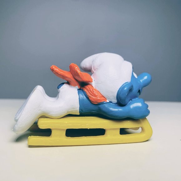 Super Smurf Series 40201 Bobsled Vintage Peyo Schleich Smurfs Toy Figurine - Picture 3 of 6